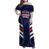 Custom Football Dominican Republic Family Matching Off Shoulder Maxi Dress and Hawaiian Shirt Go Los Quisqueyanos - Wonder Print Shop
