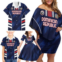 Custom Football Dominican Republic Family Matching Off Shoulder Short Dress and Hawaiian Shirt Go Los Quisqueyanos - Wonder Print Shop