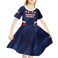 Custom Football Dominican Republic Kid Short Sleeve Dress Go Los Quisqueyanos - Wonder Print Shop