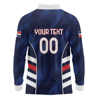 Custom Football Dominican Republic Long Sleeve Polo Shirt Go Los Quisqueyanos - Wonder Print Shop