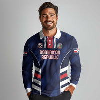 Custom Football Dominican Republic Long Sleeve Polo Shirt Go Los Quisqueyanos - Wonder Print Shop
