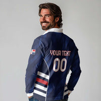 Custom Football Dominican Republic Long Sleeve Polo Shirt Go Los Quisqueyanos - Wonder Print Shop