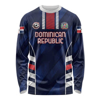 Custom Football Dominican Republic Long Sleeve Shirt Go Los Quisqueyanos - Wonder Print Shop