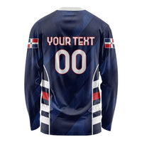 Custom Football Dominican Republic Long Sleeve Shirt Go Los Quisqueyanos - Wonder Print Shop