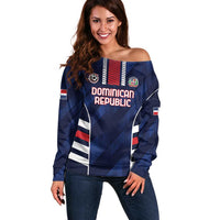 Custom Football Dominican Republic Off Shoulder Sweater Go Los Quisqueyanos - Wonder Print Shop