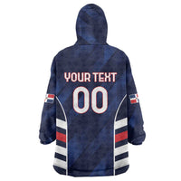 Custom Football Dominican Republic Wearable Blanket Hoodie Go Los Quisqueyanos - Wonder Print Shop
