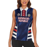 Custom Football Dominican Republic Women Sleeveless Polo Shirt Go Los Quisqueyanos - Wonder Print Shop