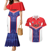 Custom Football Chile Couples Matching Mermaid Dress and Hawaiian Shirt Vamos La Roja - Wonder Print Shop