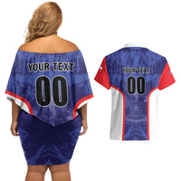 Custom Football Chile Couples Matching Off Shoulder Short Dress and Hawaiian Shirt Vamos La Roja - Wonder Print Shop