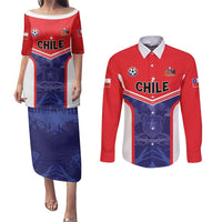 Custom Football Chile Couples Matching Puletasi and Long Sleeve Button Shirt Vamos La Roja - Wonder Print Shop