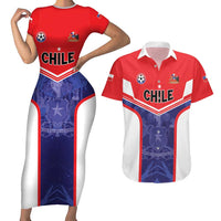 Custom Football Chile Couples Matching Short Sleeve Bodycon Dress and Hawaiian Shirt Vamos La Roja - Wonder Print Shop