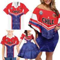 Custom Football Chile Family Matching Off Shoulder Short Dress and Hawaiian Shirt Vamos La Roja - Wonder Print Shop