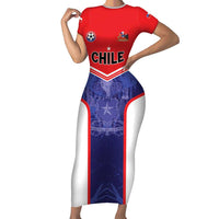 Custom Football Chile Family Matching Short Sleeve Bodycon Dress and Hawaiian Shirt Vamos La Roja - Wonder Print Shop