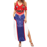 Custom Football Chile Family Matching Summer Maxi Dress and Hawaiian Shirt Vamos La Roja - Wonder Print Shop