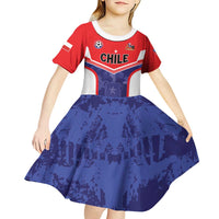 Custom Football Chile Kid Short Sleeve Dress Vamos La Roja - Wonder Print Shop