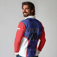 Custom Football Chile Long Sleeve Polo Shirt Vamos La Roja - Wonder Print Shop