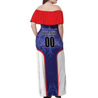 Custom Football Chile Off Shoulder Maxi Dress Vamos La Roja - Wonder Print Shop