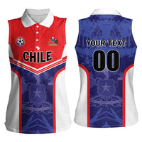 Custom Football Chile Women Sleeveless Polo Shirt Vamos La Roja - Wonder Print Shop