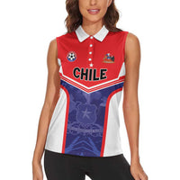 Custom Football Chile Women Sleeveless Polo Shirt Vamos La Roja - Wonder Print Shop