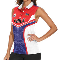 Custom Football Chile Women Sleeveless Polo Shirt Vamos La Roja - Wonder Print Shop