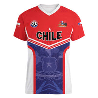 Custom Football Chile Women V-Neck T-Shirt Vamos La Roja - Wonder Print Shop