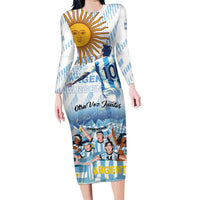 Argentina 2024 Football Champions Family Matching Long Sleeve Bodycon Dress and Hawaiian Shirt Vamos La Seleccion Otra Vez Juntos - Wonder Print Shop