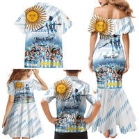 Argentina 2024 Football Champions Family Matching Mermaid Dress and Hawaiian Shirt Vamos La Seleccion Otra Vez Juntos - Wonder Print Shop