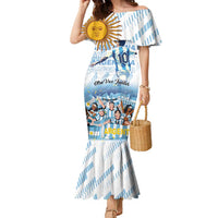 Argentina 2024 Football Champions Family Matching Mermaid Dress and Hawaiian Shirt Vamos La Seleccion Otra Vez Juntos - Wonder Print Shop