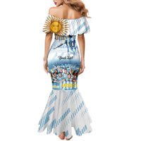 Argentina 2024 Football Champions Family Matching Mermaid Dress and Hawaiian Shirt Vamos La Seleccion Otra Vez Juntos - Wonder Print Shop