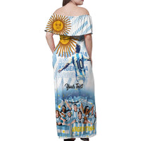 Argentina 2024 Football Champions Family Matching Off Shoulder Maxi Dress and Hawaiian Shirt Vamos La Seleccion Otra Vez Juntos - Wonder Print Shop
