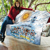 Argentina 2024 Football Champions Quilt Vamos La Seleccion Otra Vez Juntos - Wonder Print Shop