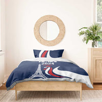 France 2024 Bonjour Bedding Set Eiffel Tower Gallic Rooster - Wonder Print Shop
