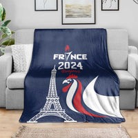 France 2024 Bonjour Blanket Eiffel Tower Gallic Rooster