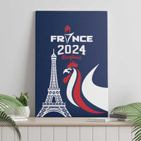France 2024 Bonjour Canvas Wall Art Eiffel Tower Gallic Rooster - Wonder Print Shop