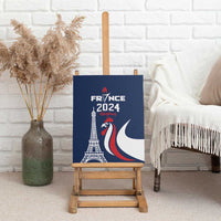 France 2024 Bonjour Canvas Wall Art Eiffel Tower Gallic Rooster - Wonder Print Shop