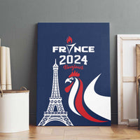 France 2024 Bonjour Canvas Wall Art Eiffel Tower Gallic Rooster - Wonder Print Shop