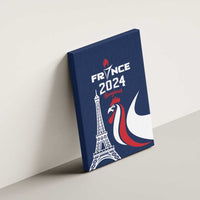 France 2024 Bonjour Canvas Wall Art Eiffel Tower Gallic Rooster - Wonder Print Shop