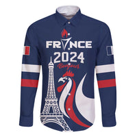 Personalized France 2024 Bonjour Family Matching Mermaid Dress and Hawaiian Shirt Eiffel Tower Gallic Rooster - Wonder Print Shop