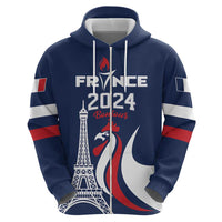 Personalized France 2024 Bonjour Hoodie Eiffel Tower Gallic Rooster - Wonder Print Shop