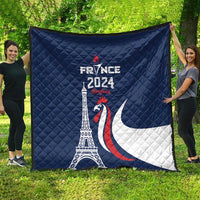 France 2024 Bonjour Quilt Eiffel Tower Gallic Rooster - Wonder Print Shop