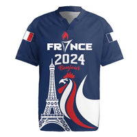 Personalized France 2024 Bonjour Rugby Jersey Eiffel Tower Gallic Rooster - Wonder Print Shop