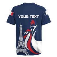 Personalized France 2024 Bonjour Rugby Jersey Eiffel Tower Gallic Rooster - Wonder Print Shop