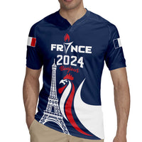 Personalized France 2024 Bonjour Rugby Jersey Eiffel Tower Gallic Rooster - Wonder Print Shop