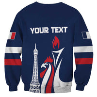 Personalized France 2024 Bonjour Sweatshirt Eiffel Tower Gallic Rooster - Wonder Print Shop