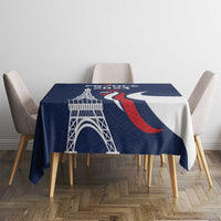 France 2024 Bonjour Tablecloth Eiffel Tower Gallic Rooster - Wonder Print Shop