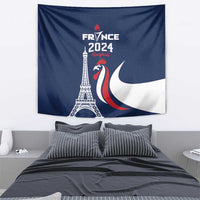 France 2024 Bonjour Tapestry Eiffel Tower Gallic Rooster - Wonder Print Shop