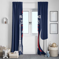 France 2024 Bonjour Window Curtain Eiffel Tower Gallic Rooster - Wonder Print Shop