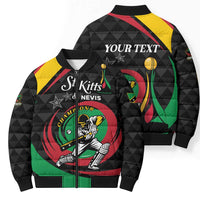 Personalized Saint Kitts and Nevis Cricket Champions Bomber Puffer Jacket - Wonder Print Shop