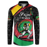 Personalized Saint Kitts and Nevis Cricket Champions Button Sweatshirt - Wonder Print Shop
