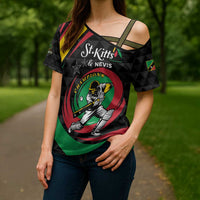 Personalized Saint Kitts and Nevis Cricket Champions Cross Shoulder Shirt - Wonder Print Shop